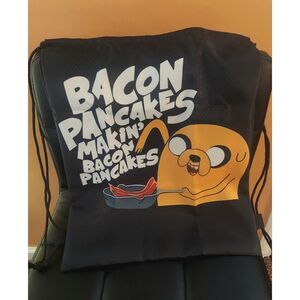 Adventure Time Drawstring Bag Jake Black Cinch Sack Making Bacon Pancakes
